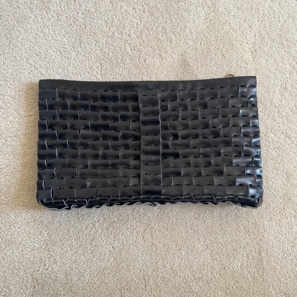Vintage Black Woven Clutch